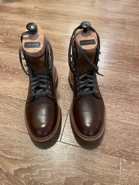 Allen Edmonds Higgins Mill Brown Leather Lace-Up Boots